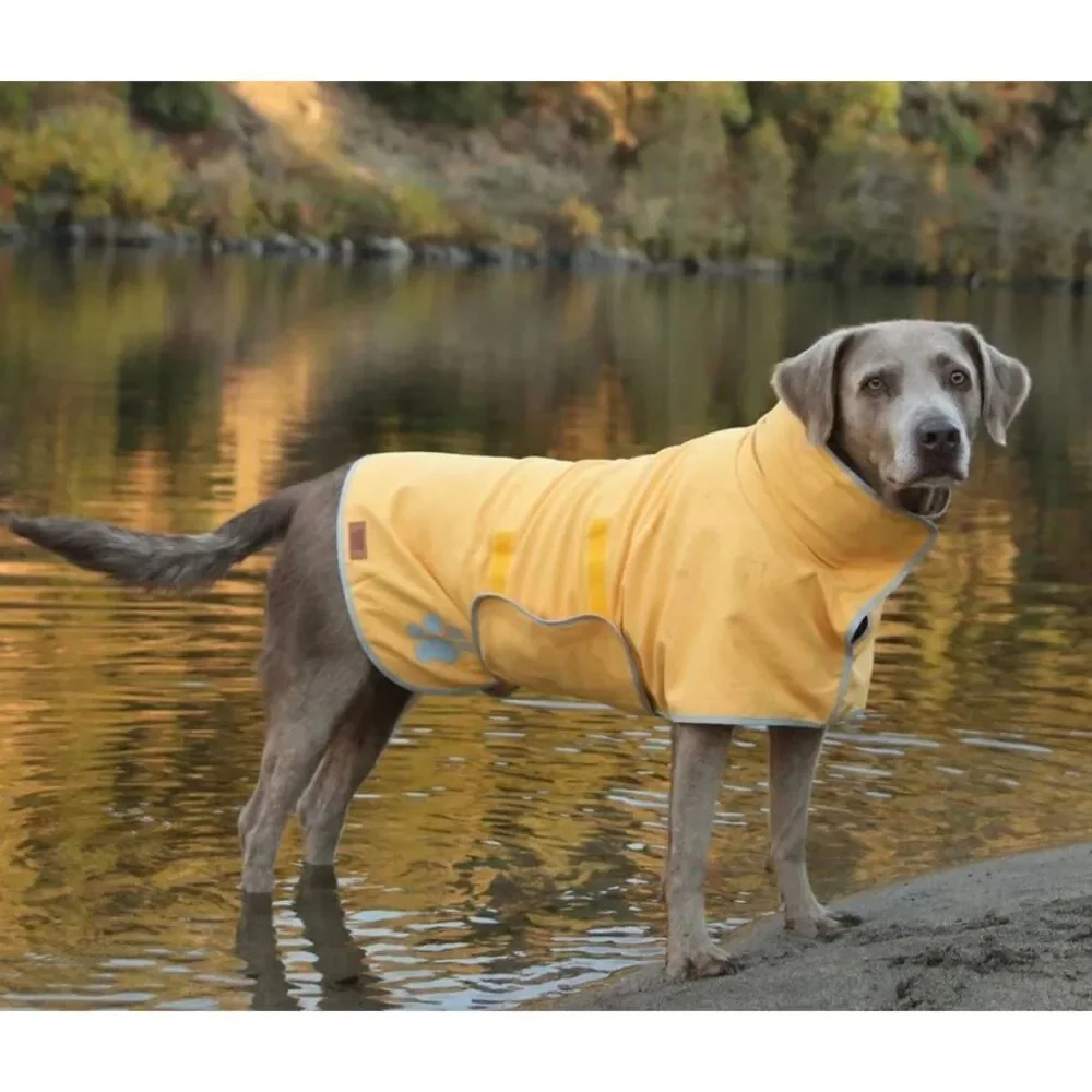 Pouty Paws Wag-a-Dry Dog Bath Robe Yellow Size Small Super Absorbent NWT